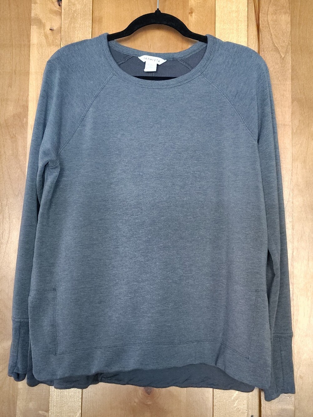 ATHLETA Coaster Luxe Recover Sweatshirt Charcoal Grey Heather Medium